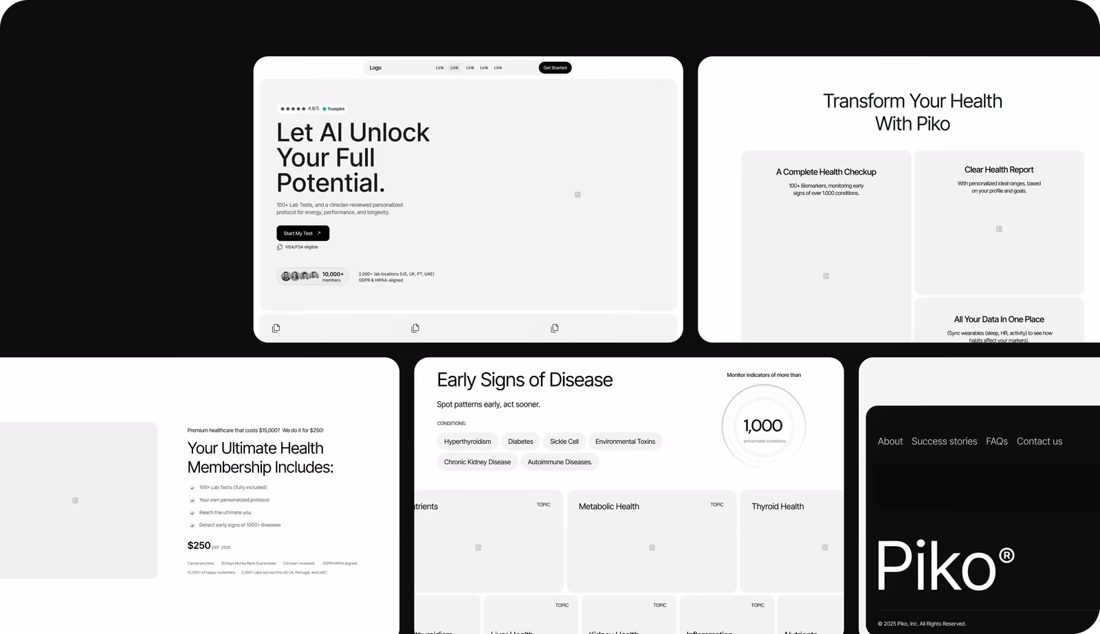 Piko Health wireframing