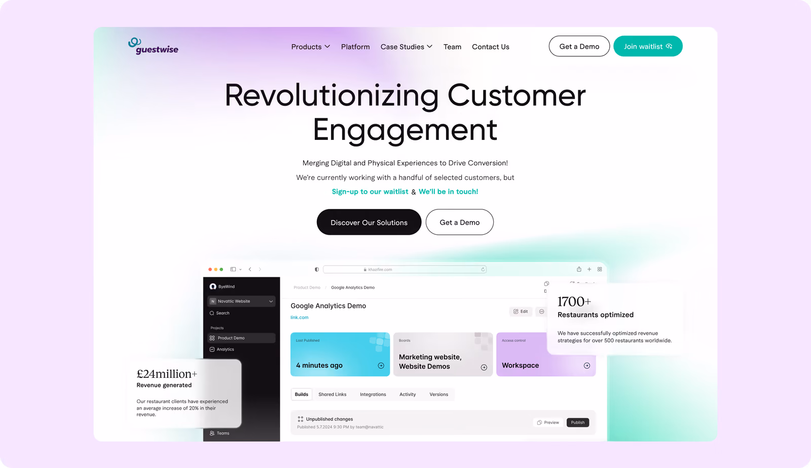 GuestWise website design