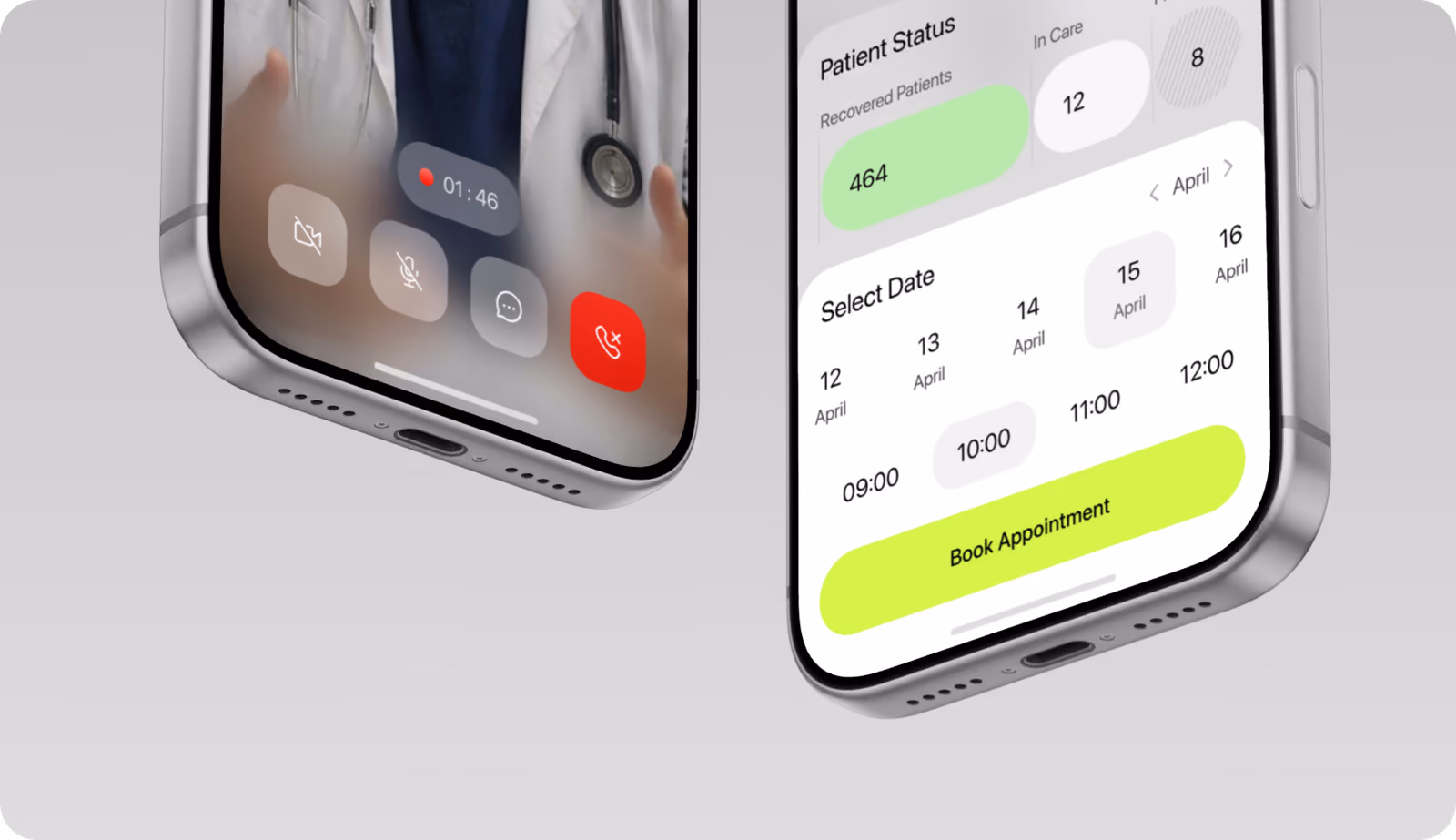 MediFlow booking screens